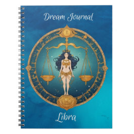 Caderno Espiral Notebook de Diário Libra Sonho com Sinal Zodíaco