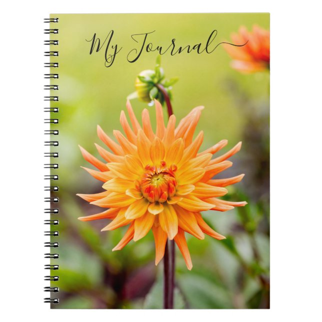 Caderno Espiral Notebook de Diário Orange Dahlia (Frente)
