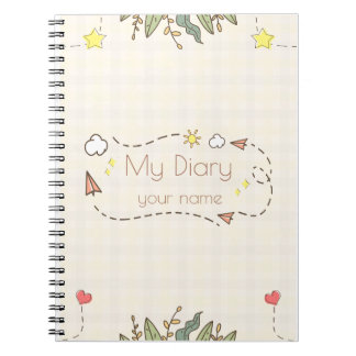 Caderno Espiral Notebook de diário personalizado com nome