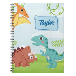 Caderno Espiral Notebook de Dino Bonito - Diário Divertido para Cr