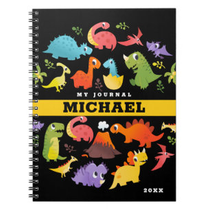 Caderno Espiral Notebook de dinossauro bonito personalizado