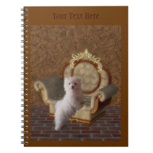 Caderno Espiral Notebook de Dog Art em Maltês Branco