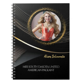 Caderno Espiral Notebook de ensaio personalizado de poeira Dourado