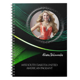 Caderno Espiral Notebook de ensaio personalizado de poeira esmeral