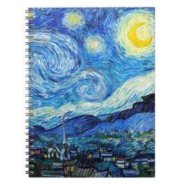 Caderno Espiral Notebook de Escrevendo de Arte Noturna Van Gogh St