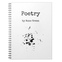 Notebook de escrevendo de poesia