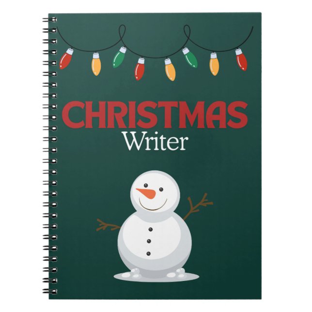 Caderno Espiral Notebook de escritor de Natal - Neve (Frente)
