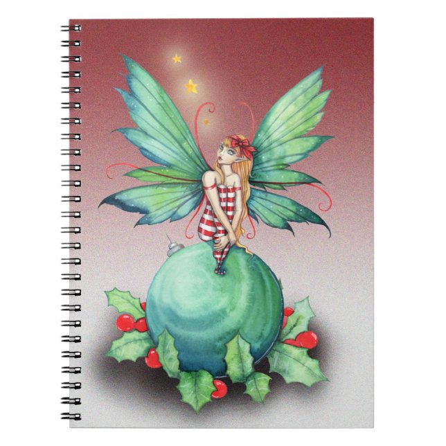 Caderno Espiral Notebook de fada de Natal (Frente)