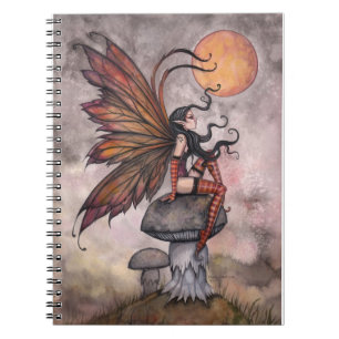 Caderno Espiral Notebook de fada de outono - Lua amarela