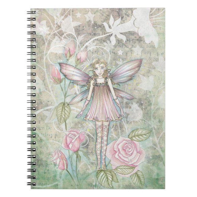 Caderno Espiral Notebook de fada Rosa (Frente)