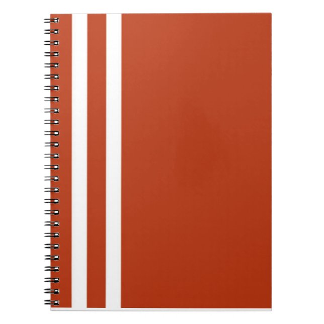 Caderno Espiral Notebook de faixas laranja e brancas (Frente)