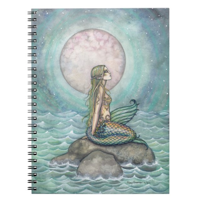 Caderno Espiral Notebook de fantasia artístico do Pastel Sea (Frente)