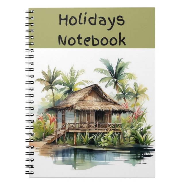 Caderno Espiral Notebook de férias tropical (Frente)
