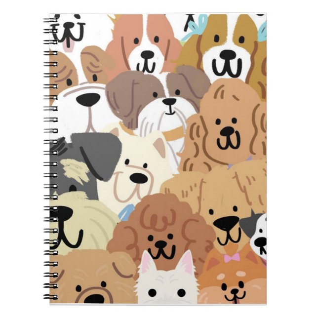 Caderno Espiral Notebook de Festa de Puppy Pile (Frente)
