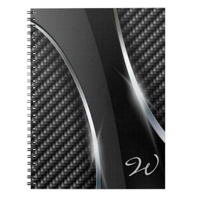 Caderno Espiral Notebook de fibra de carbono 3 (Frente)