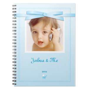 Caderno Espiral Notebook de fita azul do New baby Boy