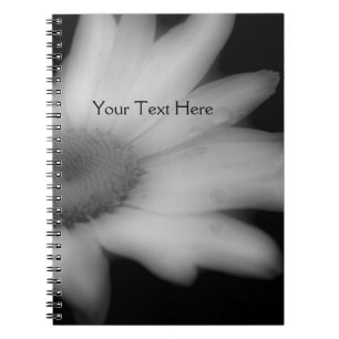 Caderno Espiral Notebook De Flor Preto E Branco