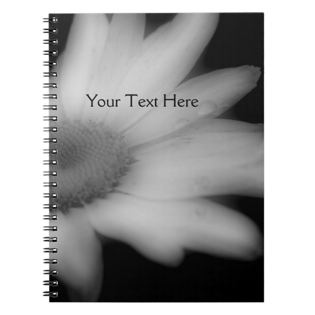 Caderno Espiral Notebook De Flor Preto E Branco (Frente)