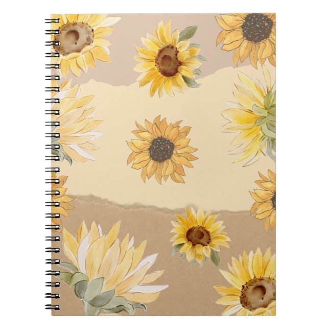 Caderno Espiral Notebook de flor solar (Frente)