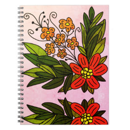 Caderno Espiral Notebook de flores