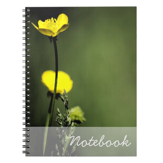 Caderno Espiral Notebook de flores amarelas (Frente)
