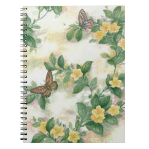 Caderno Espiral Notebook De Flores E Borboletas Espirais