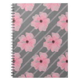 Caderno Espiral Notebook De Flores E Espalhos Rosa