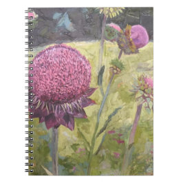 Caderno Espiral Notebook de Flores Selvagens Roxas