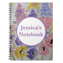 Caderno Espiral Notebook de flores silvestres verão