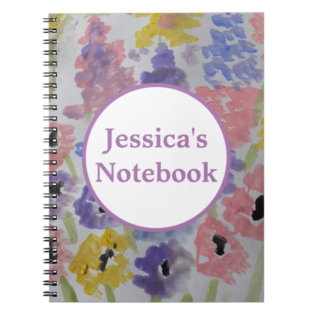 Caderno Espiral Notebook de flores silvestres verão (Frente)