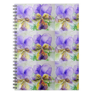 Caderno Espiral Notebook de Flores Violetas Violetas Roxo Viola