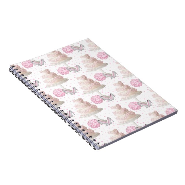 Caderno Espiral Notebook De Foto De Bolo De Casamento (Lado Direito)