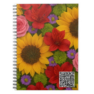 Caderno Espiral Notebook de Foto Espiral de Rosa de girassol