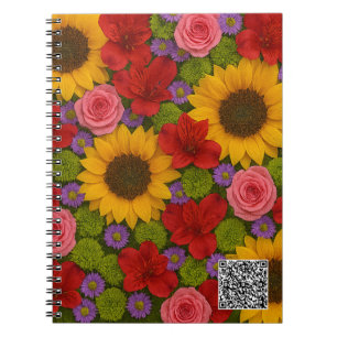 Caderno Espiral Notebook de Foto Espiral de Rosa de girassol
