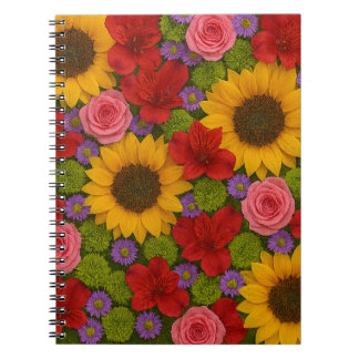 Caderno Espiral Notebook de Foto Espiral de Rosa de girassol