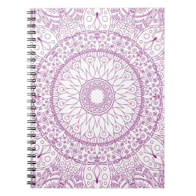 Caderno Espiral Notebook de Foto Espiral em Mandala Roxo (Frente)