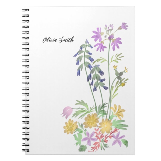 Caderno Espiral Notebook De Foto Espiral Floral Elegante (Frente)