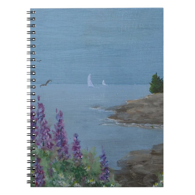Caderno Espiral Notebook de Foto Espiral Maine Lupins (Frente)