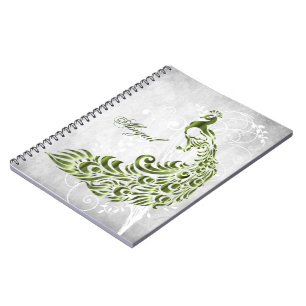 Caderno Espiral Notebook de Foto Espiral Personalizado Pavão Verd
