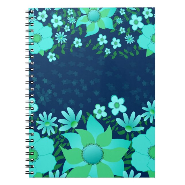 Caderno Espiral Notebook De Foto Espiral Tropical De marinho E Tur (Frente)