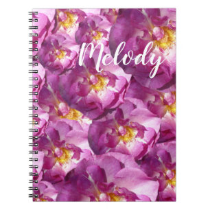 Caderno Espiral Notebook de Fotografia de Rosas Rosa