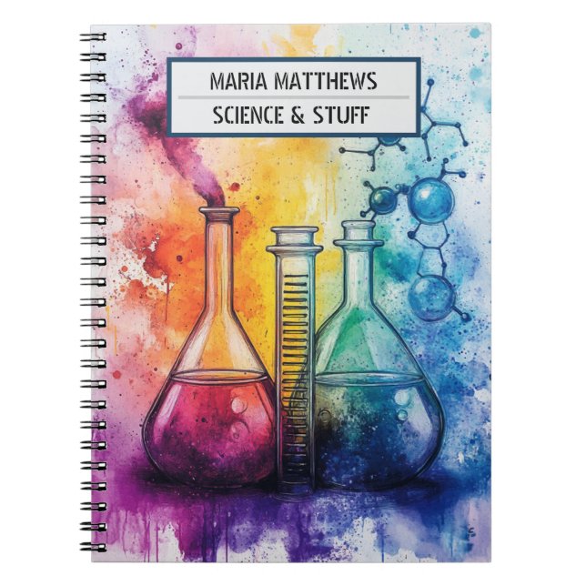 Caderno Espiral Notebook de fotografia espiral de ciência e químic (Frente)