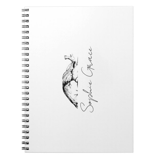 Caderno Espiral Notebook de fotografia espiral minimalista | Nome  (Frente)