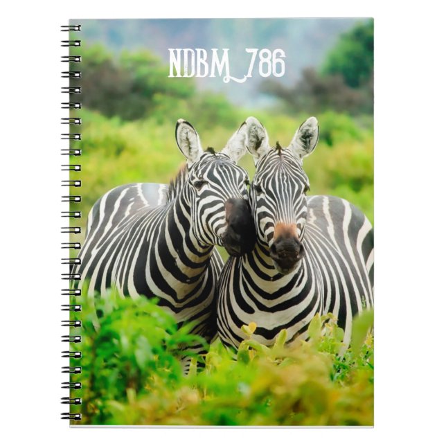 Caderno Espiral Notebook de fotos da selva tropical da zebras mode (Frente)