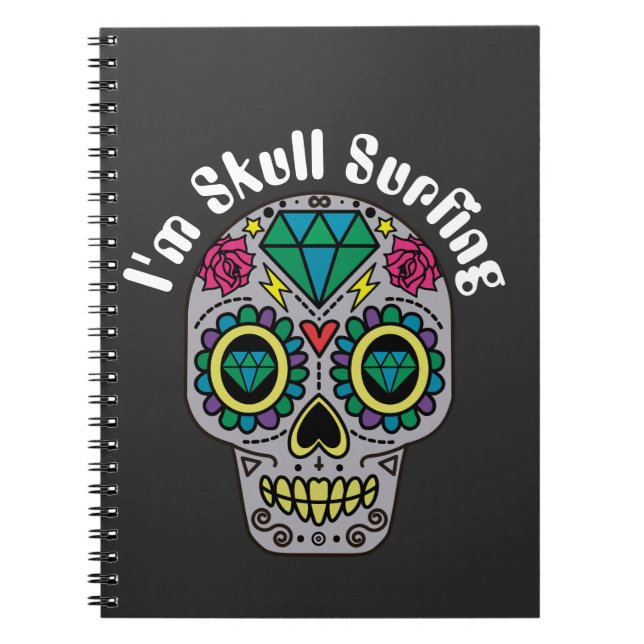 Caderno Espiral Notebook de fotos espirais Abstrato Skull decorado (Frente)