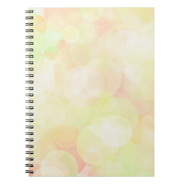 Caderno Espiral Notebook de fotos espirais amarelas do Bokeh (Frente)