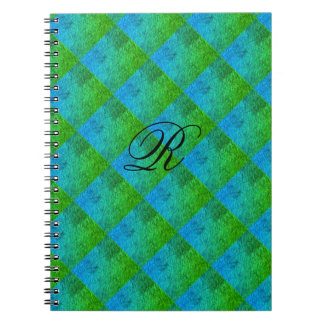 Caderno Espiral Notebook de fotos espirais AZUL AZUL VERDE MODERNO