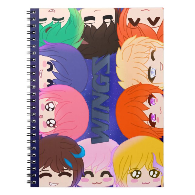 Caderno Espiral Notebook de fotos espirais Chibi Wingz (Frente)