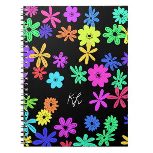 Caderno Espiral Notebook de fotos espirais com flores de Pop de co