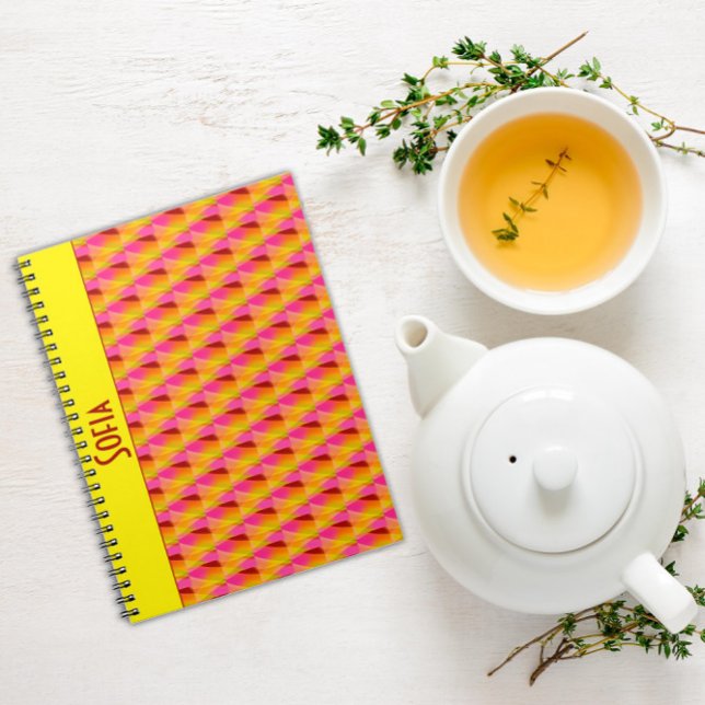 Caderno Espiral Notebook de fotos espirais com padrão de abstrato  (Criador carregado)